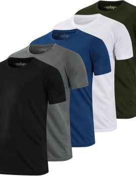 1/5 Pack Running Shirts Men Sport Tops Dry Fit Gym Wicking Athletic T Shirts Breathable Cool Workout Shirts