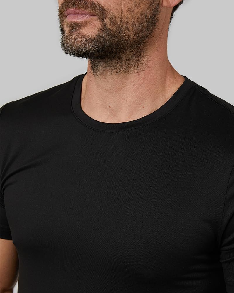 Mens 4 Pack Cool Crewneck T-Shirt | Anti-Odor | Quick Drying | 4-Way Stretch - Image 2